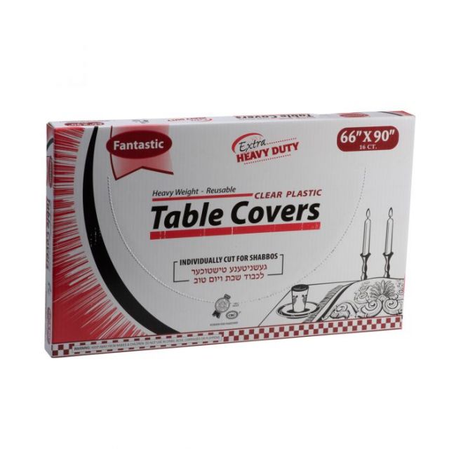 Fantastic Extra Heavy Duty Table Covers - 66" x 90" - Clear - 16 Count-FFP-F6690