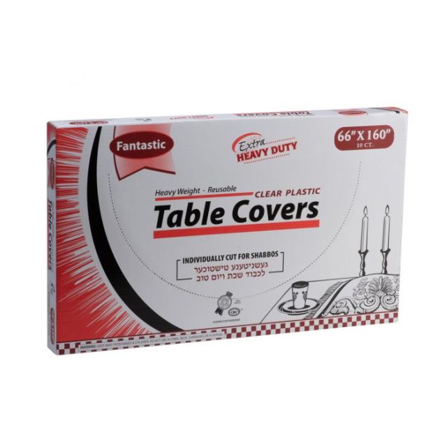 Fantastic Extra Heavy Duty Table Covers - 66" x 160" - Clear - 10 Count-232-556-30