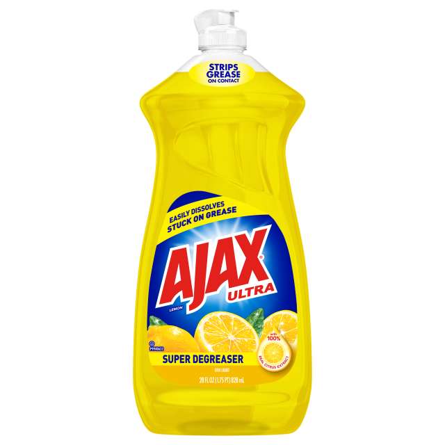 Ajax Dishwashing Liquid Dish Soap Yellow Lemon 28 oz-232-585-16