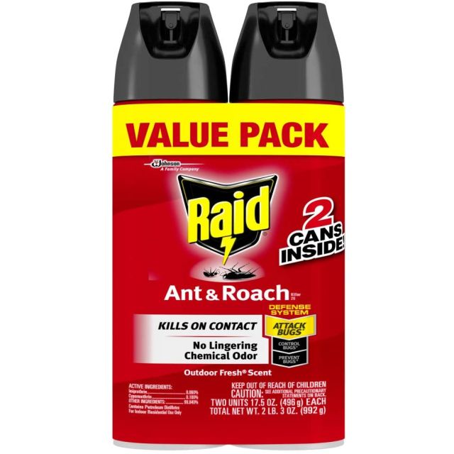 Raid Ant & Roach Killer Outdoor Fresh Scent Twin Pack, 17.5 Oz each-232-739-03