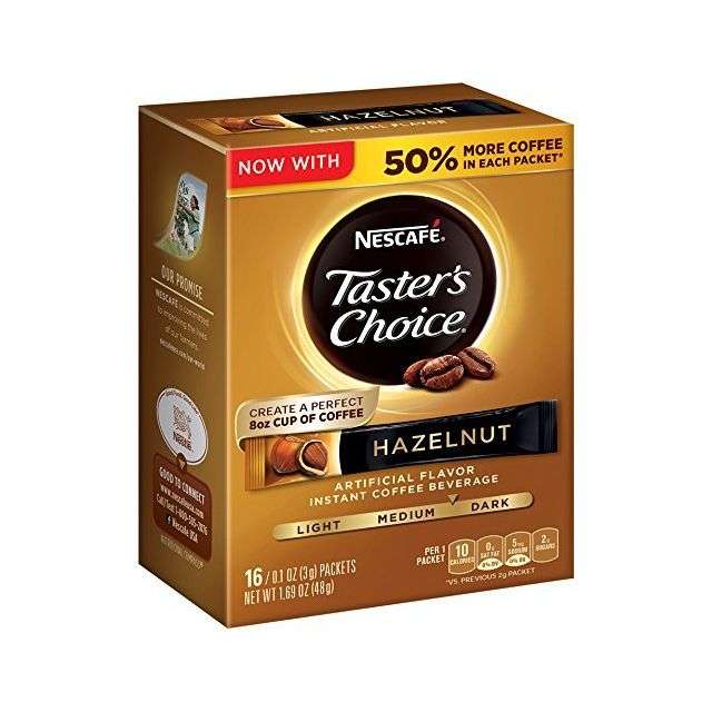 Nescafe Taster's Choice Hazelnut Instant Coffee 16 Sticks 1.7 Oz-04-377-11