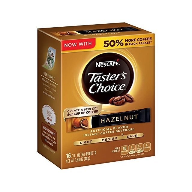 Nescafe Taster's Choice Hazelnut Instant Coffee 16 Sticks 1.7 Oz-04-377-11