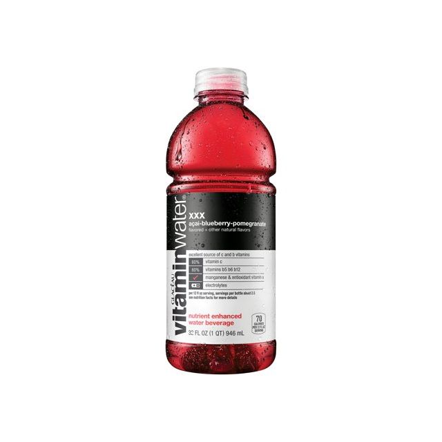 Glaceau Vitamin Water XXX Acai Blueberry Pomegranate 32 Fl oz 1 Liter-208-740-25