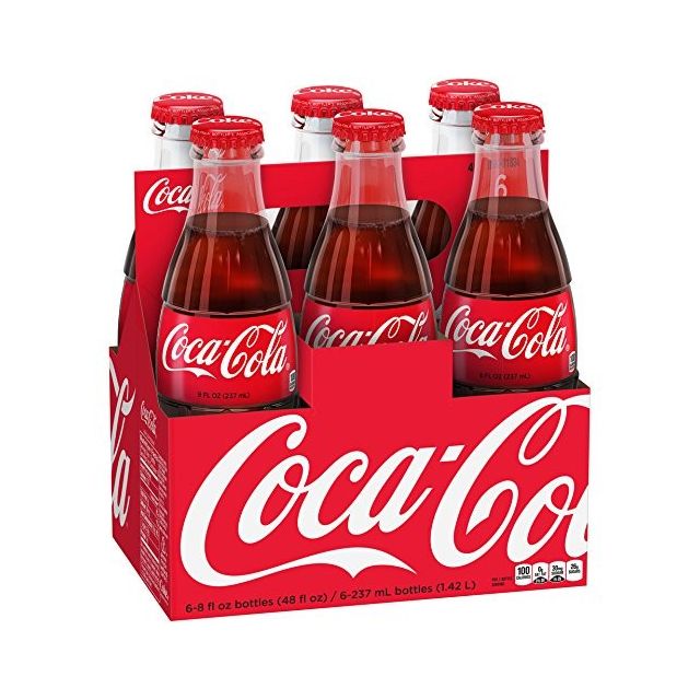 Coca Cola Classic Coke Glass Bottles 8 Fl oz 237 ml 6 Pack-208-618-34