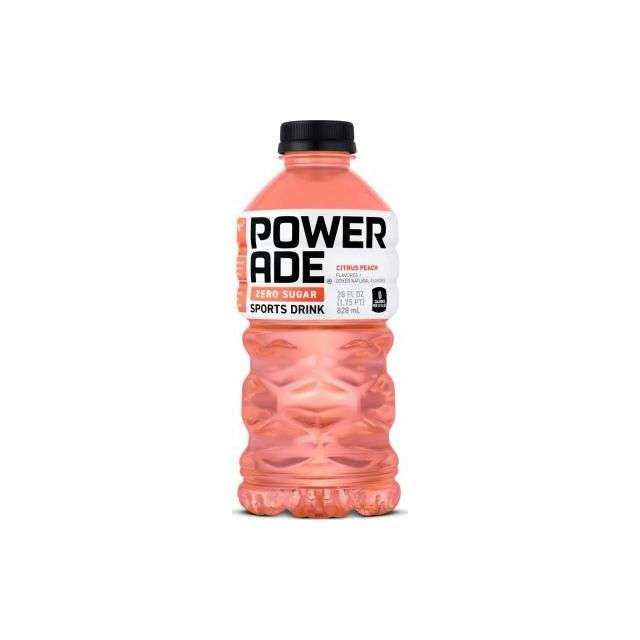 Powerade Sports Drink Zero Sugar Citrus Peach, 28 Fl oz 828 ml-208-740-29