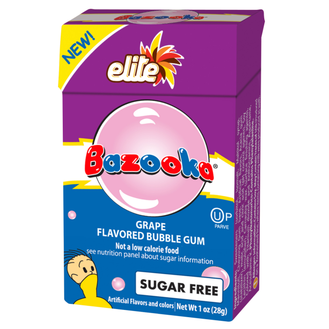 Elite Grape Bazooka Sugar Free Gum 1 Oz-121-305-27