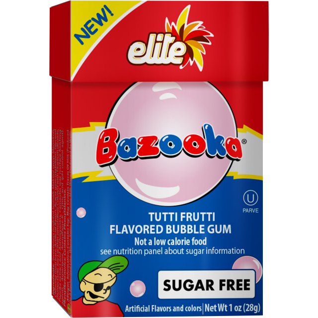 Elite Tuti Fruity Bazooka Sugar Free Gum 1 Oz-121-305-28