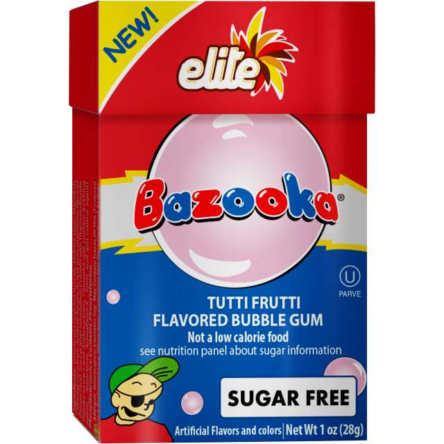 Elite Tuti Fruity Bazooka Sugar Free Gum 1 Oz-PK160704
