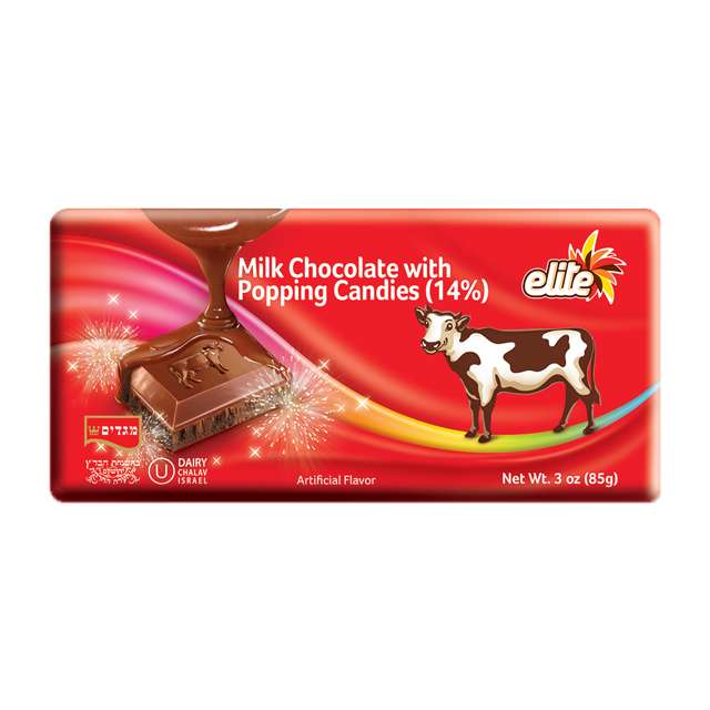 Elite Popping Rocks Milk Chocolate Bar 3.2 Oz-121-301-47