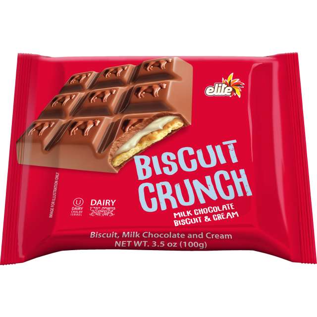 Elite Crunch Milk Chocolate & Cream Biscuit 3.5 Oz-121-301-60