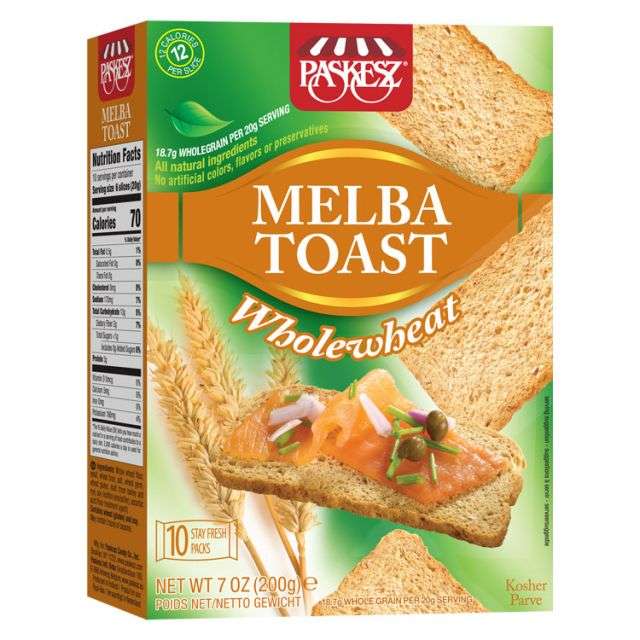 Paskesz Melba Toast Whole Wheat 7 Oz-PP01489