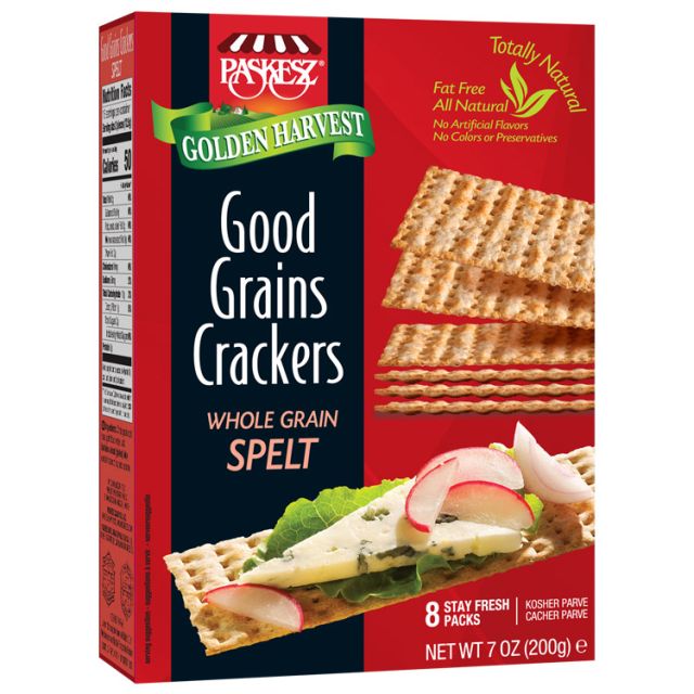 Paskesz Good Grains Crackers Whole Grain Spelt 7 Oz-121-317-40