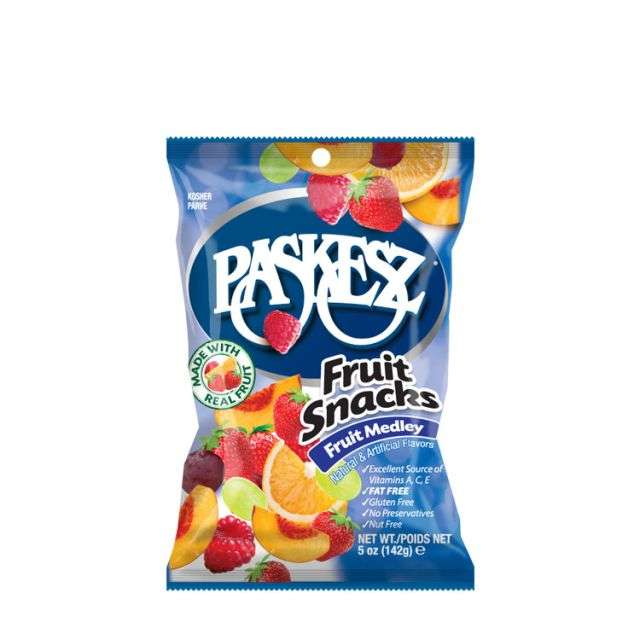 Paskesz Fruit Snacks Fruit Medley Peg Bag 5 Oz-121-355-12