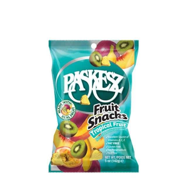 Paskesz Fruit Snacks Tropical Peg Bag 5 Oz-121-355-13