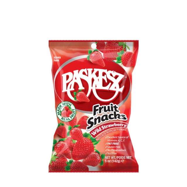 Paskesz Fruit Snacks Wild Strawberry Peg Bag 5 Oz-PP12225