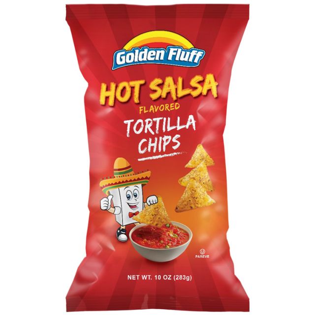 Golden Fluff Large Tortilla Chips Hot Salsa 10 Oz-121-353-11