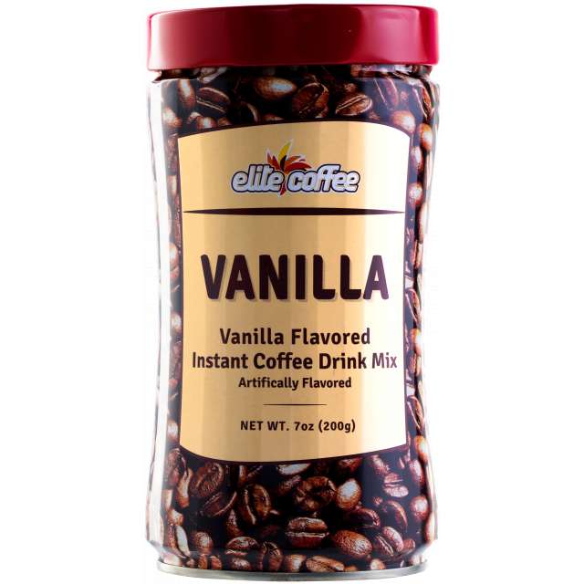 Elite Vanilla Instant Coffee 7 Oz-PK160602