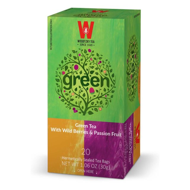Wissotzky Wild berries & Passion Fruit Green Tea - 20 bags 1.06 Oz-04-743-01