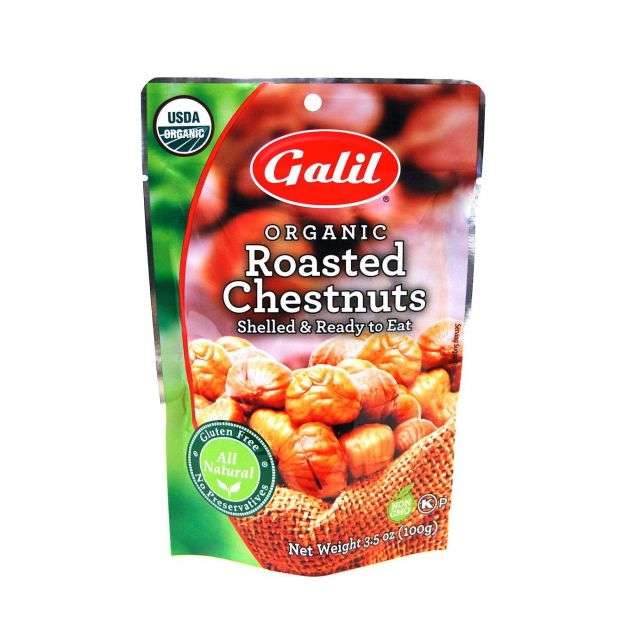 Galil Organic Roasted Chestnuts Shelled 3.5 Oz-GP114-340