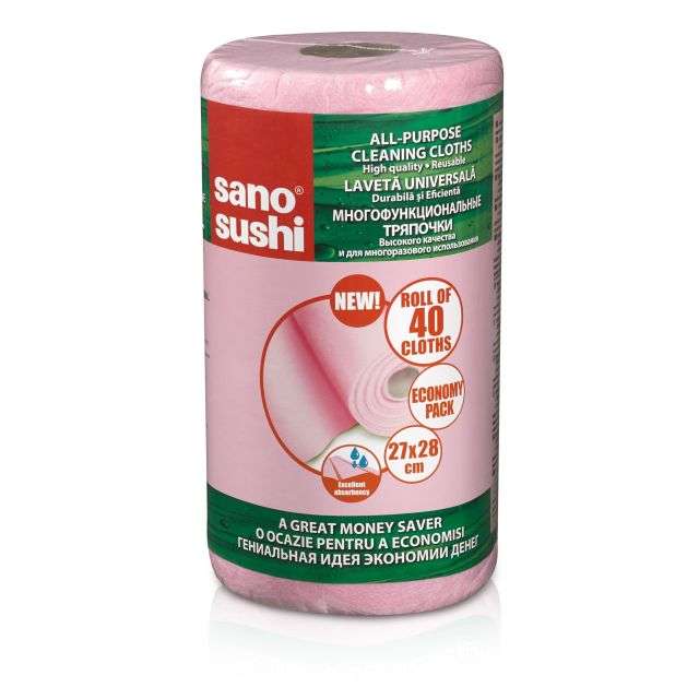 Sano Sushi All-Purpose Cleaning Cloth Reusable Pink 40 PCS-232-738-08