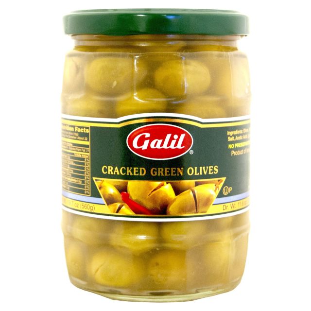 Galil Olives Green Cracked Jar 19.7 Oz-04-203-50