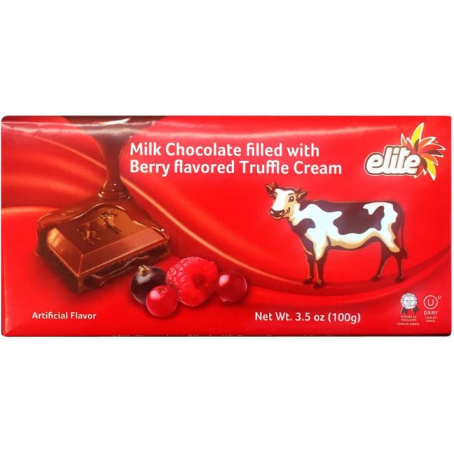 Elite Milk Chocolate Bar With Berries 3.5 Oz-121-301-84