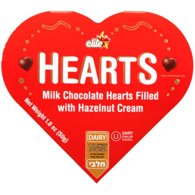 Elite Chocolate Hearts With Hazelnut Cream 1.8 Oz-121-301-89