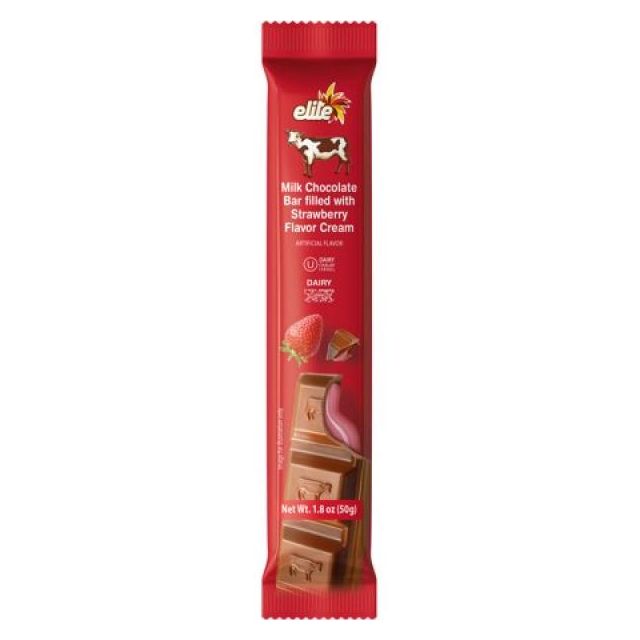 Elite Milk Chocolate Bar With Strawberry Cream 1.76 oz-121-301-99