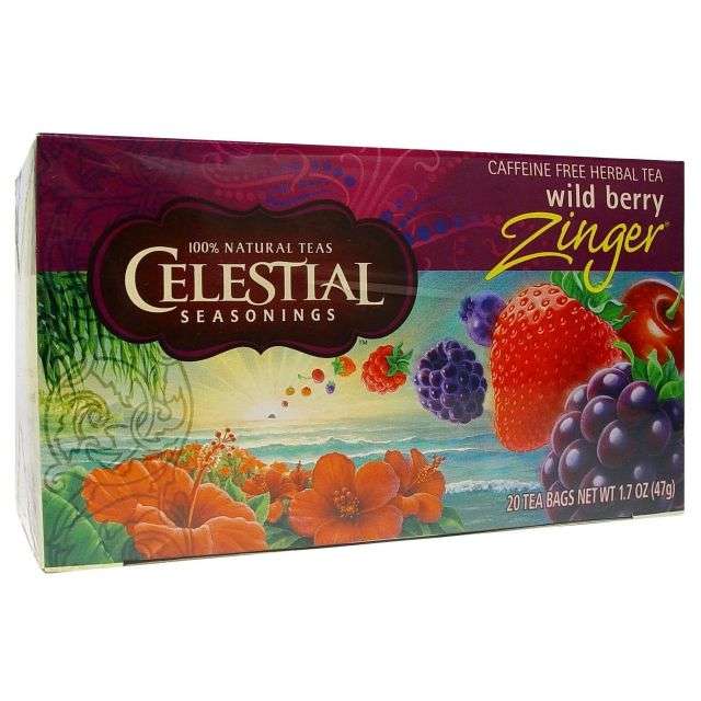 Celestial Seasonings Herb Tea Wild Berry Zinger 20 Tea Bags-LTL-CST55