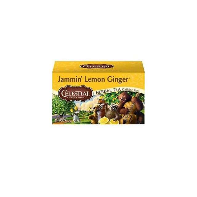 Celestial Seasonings Jammin' Lemon Ginger Herb Tea 20 Tea Bags-04-350-18
