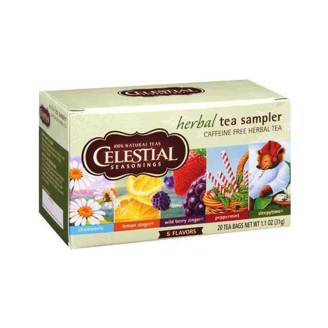 Celestial Seasonings Herbal Tea Sampler 20 Tea Bags-LTL-CST49