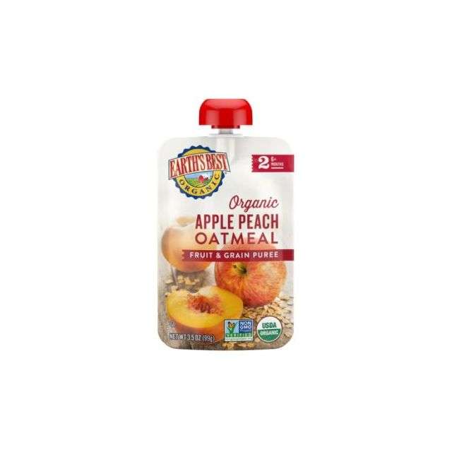 Earth's Best Organic Baby Food PurÃ©e, Apple Peach Oatmeal 4 Oz-05-363-27