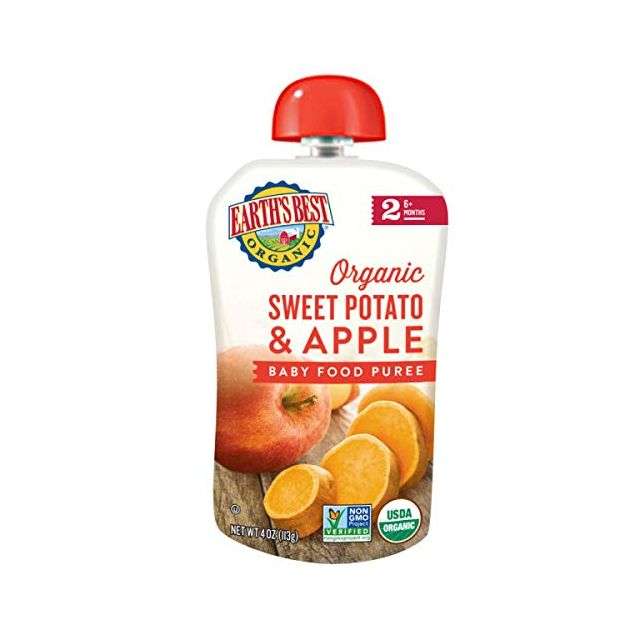 Earth's Best Organic Baby Food PurÃ©e, Apple Sweet Potato 4 Oz-05-363-28