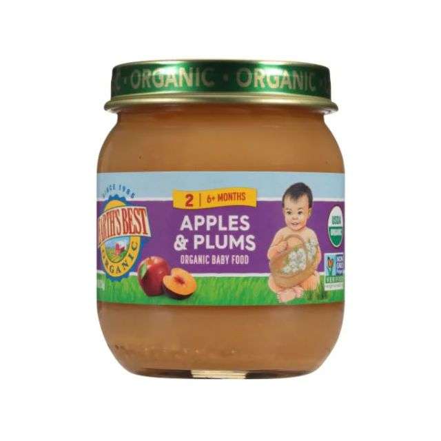 Earth's Best Organic Baby Food Apples & Plums, Stage 2 - 4 Oz-LTL-EBE83