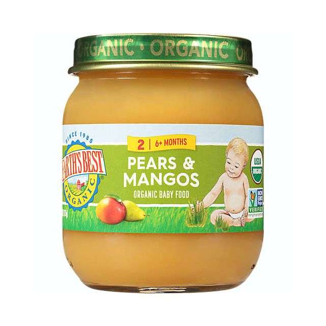 Earth's Best Organic Baby Food Pears & Mangos, Stage 2 - 4 Oz-05-363-31