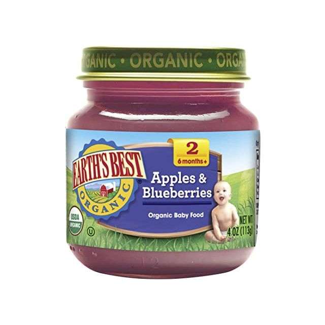 Earth's Best Organic Baby Food Apples & Blueberries, Stage 2 - 4 Oz-05-363-33