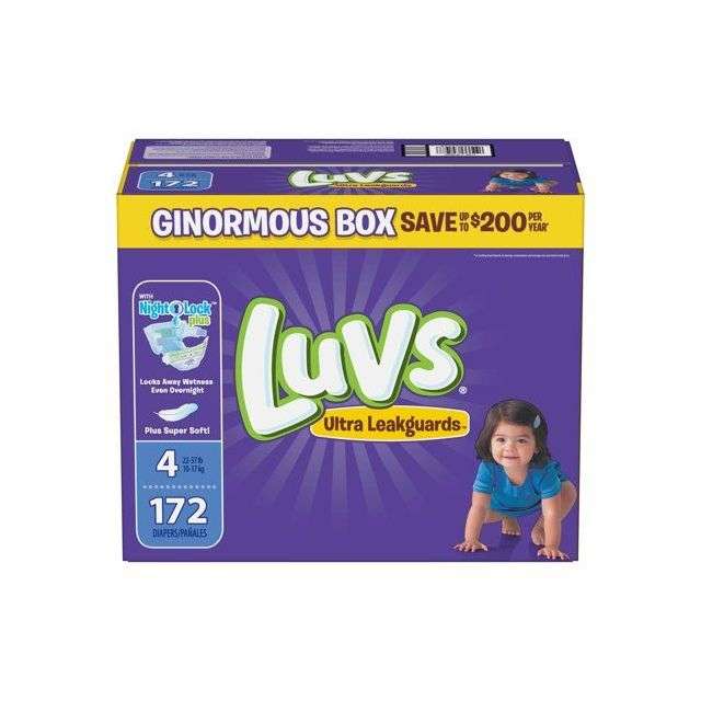 Luvs Baby Diapers Size 4 (10-17 Kg) 172 Ct-05-647-19