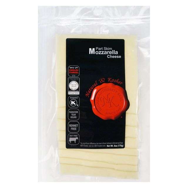 Natural & Kosher Sliced Part Skim Mozzarella Cheese 6 Oz-NPK-NKSLMOPS