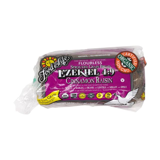 Ezekiel Cinnamon Raisin Bread, Frozen 20 CT Bag 24 Oz-313-679-05