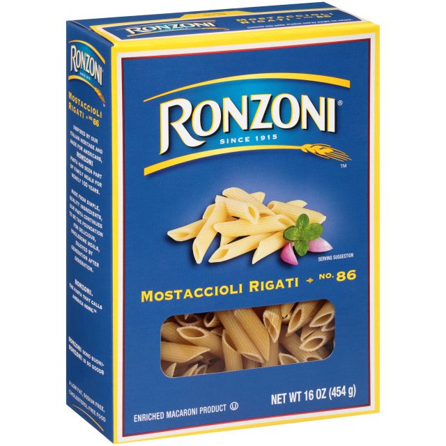 Ronzoni Mostaccioli Rigati Pasta 16 Oz-04-213-46