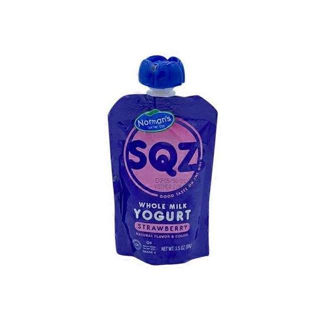 Norman’s Sqz Whole Milk Strawberry Yogurt Pouch 3.5 Oz-320-613-71