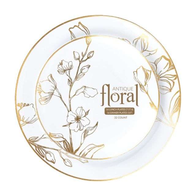 Floral Combo 10″ & 7″ Plates (32 count)-BS-2899