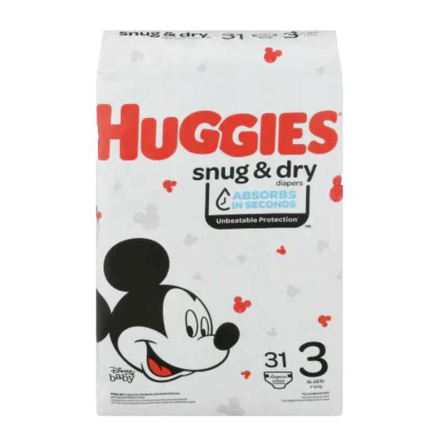 Huggies Snug & Dry Size 3 Diapers, 31 ct-05-647-31