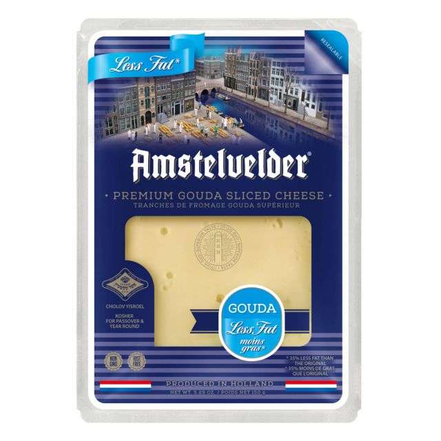 Amstelvelder Cheese Less Fat Gouda Slices 5.29 Oz-PK702507