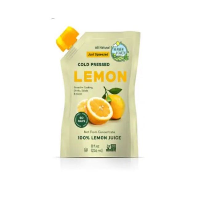 Heaven & Earth Cold Pressed Natural Lemon Juice 8 Oz-208-790-18