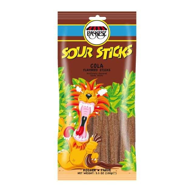 Paskesz Sour Sticks Cola 3.5 Oz-121-354-45
