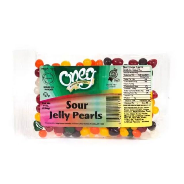 Oneg Sour Jelly Pearls 8 Oz-121-327-54