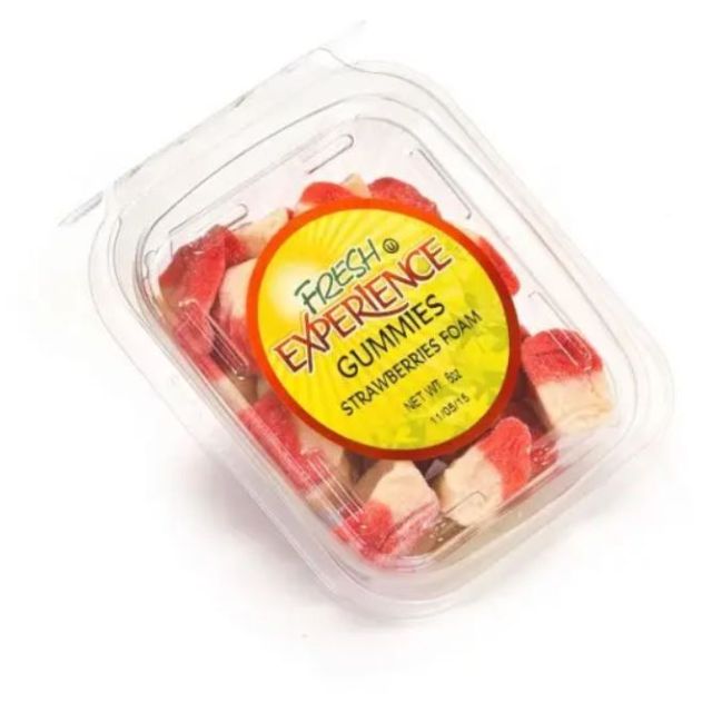 Fresh Experience Gummies Strawberries Foam Container 6 Oz-121-779-25