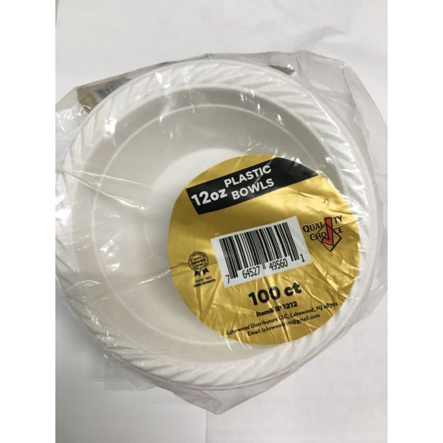 Quality Choice 12 oz Plastic Bowls 100 Ct-232-564-26