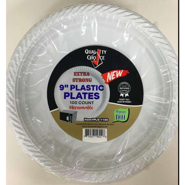 Quality Choice 9" Plastic Plates  100 Ct-NPK-PL9-1100
